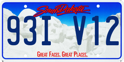 SD license plate 93IV12