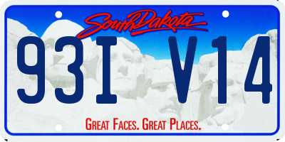 SD license plate 93IV14