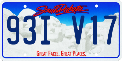 SD license plate 93IV17