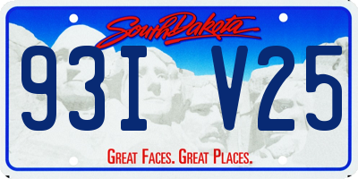 SD license plate 93IV25
