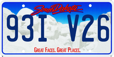 SD license plate 93IV26