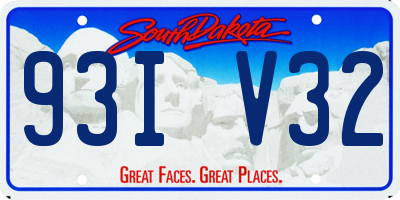 SD license plate 93IV32