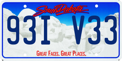 SD license plate 93IV33