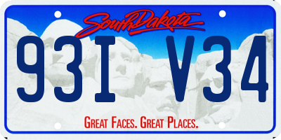 SD license plate 93IV34