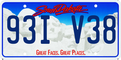 SD license plate 93IV38