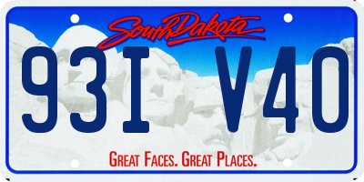 SD license plate 93IV40