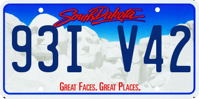 SD license plate 93IV42