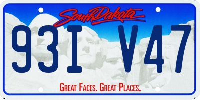 SD license plate 93IV47
