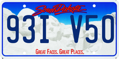 SD license plate 93IV50