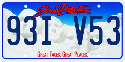 SD license plate 93IV53