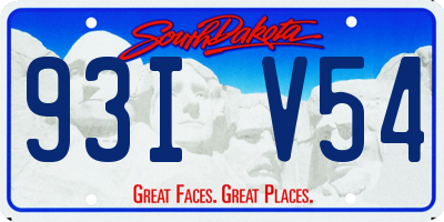 SD license plate 93IV54