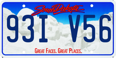 SD license plate 93IV56