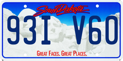 SD license plate 93IV60