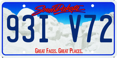 SD license plate 93IV72