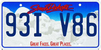SD license plate 93IV86