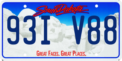 SD license plate 93IV88