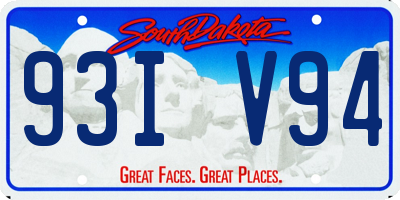 SD license plate 93IV94