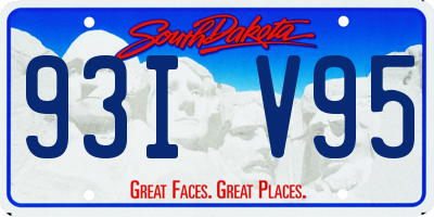 SD license plate 93IV95