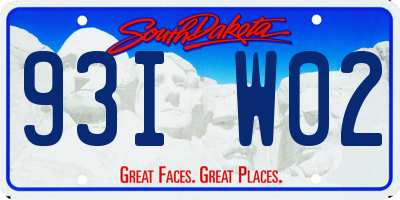 SD license plate 93IW02