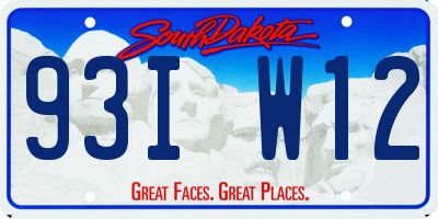 SD license plate 93IW12