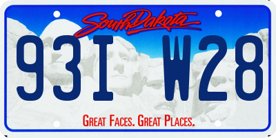 SD license plate 93IW28