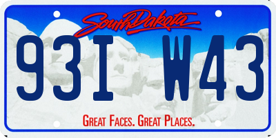 SD license plate 93IW43