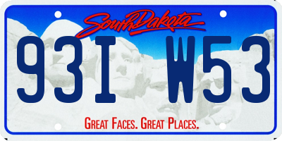 SD license plate 93IW53
