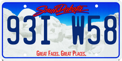 SD license plate 93IW58