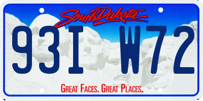 SD license plate 93IW72