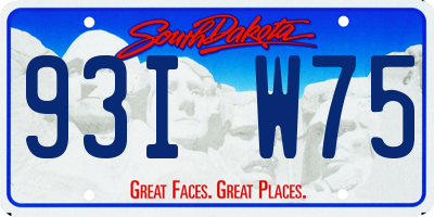 SD license plate 93IW75