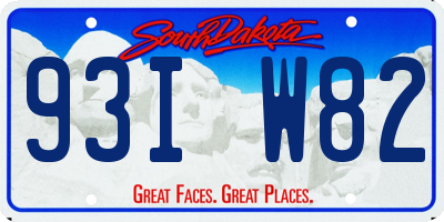 SD license plate 93IW82