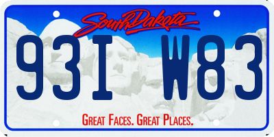 SD license plate 93IW83