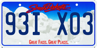 SD license plate 93IX03