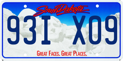 SD license plate 93IX09
