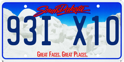SD license plate 93IX10