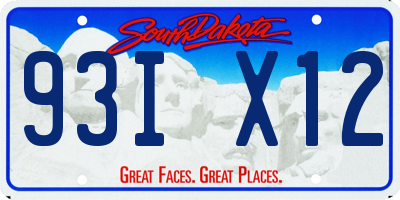 SD license plate 93IX12