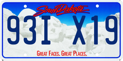 SD license plate 93IX19