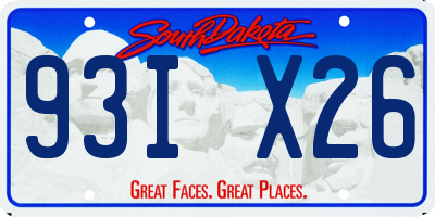 SD license plate 93IX26