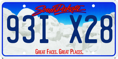 SD license plate 93IX28