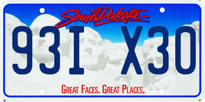 SD license plate 93IX30