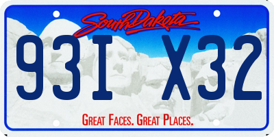 SD license plate 93IX32