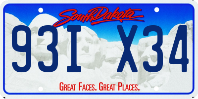 SD license plate 93IX34