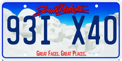 SD license plate 93IX40