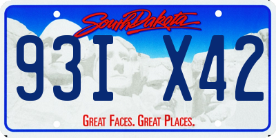 SD license plate 93IX42
