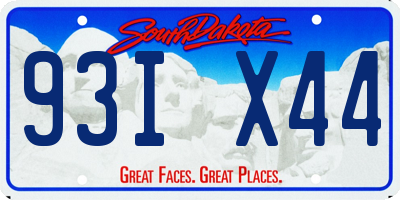 SD license plate 93IX44