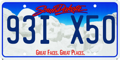 SD license plate 93IX50