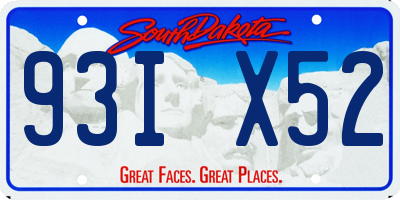 SD license plate 93IX52