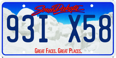 SD license plate 93IX58