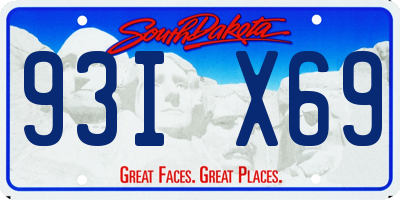 SD license plate 93IX69