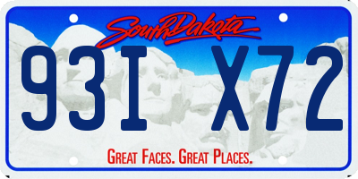 SD license plate 93IX72
